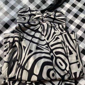 long off white and black abstract pattern dress!